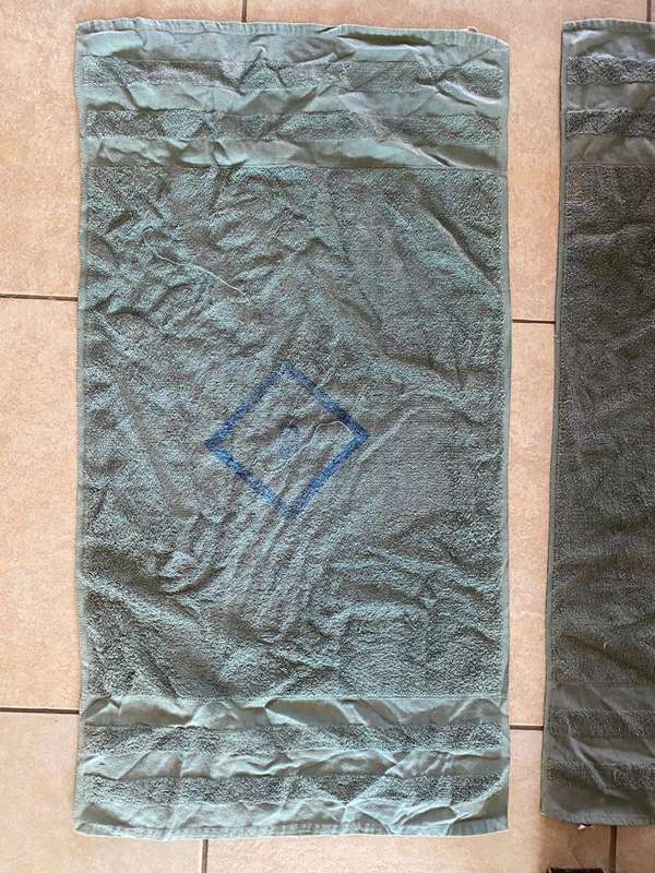 ORIGINAL RHODESIAN MILITARY ISSUE TOWELS- 2 SOLD TOGETHER