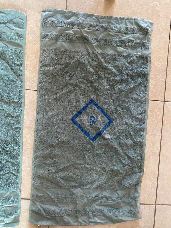 ORIGINAL RHODESIAN MILITARY ISSUE TOWELS- 2 SOLD TOGETHER
