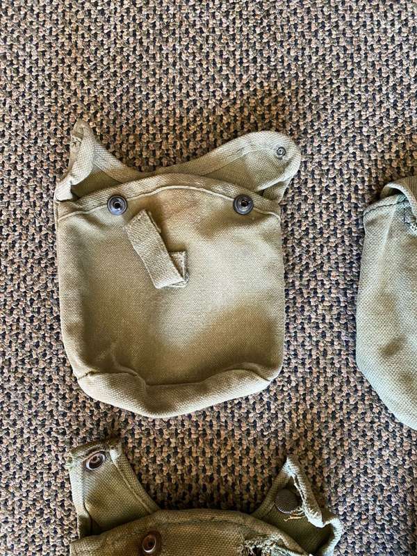 SADF PERIOD WATER BOTTLE (NO LID) AND WEBBING COVERS-ALL SOLD TOGETHER