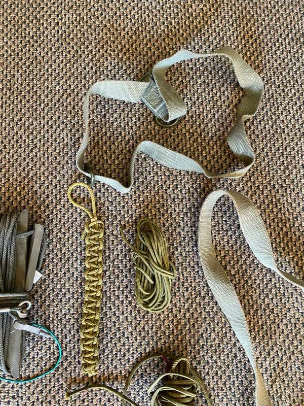 SADF MIXED LOT-PARA CORD-WEBBING STRAPS-BOOBY TRAP/CLAYMORE MINE-CORD