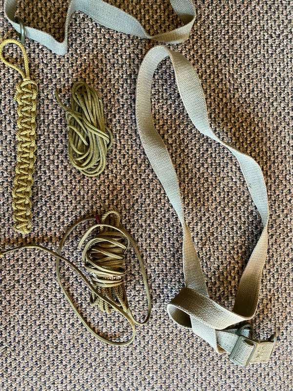 SADF MIXED LOT-PARA CORD-WEBBING STRAPS-BOOBY TRAP/CLAYMORE MINE-CORD