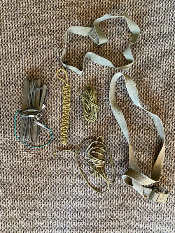 SADF MIXED LOT-PARA CORD-WEBBING STRAPS-BOOBY TRAP/CLAYMORE MINE-CORD