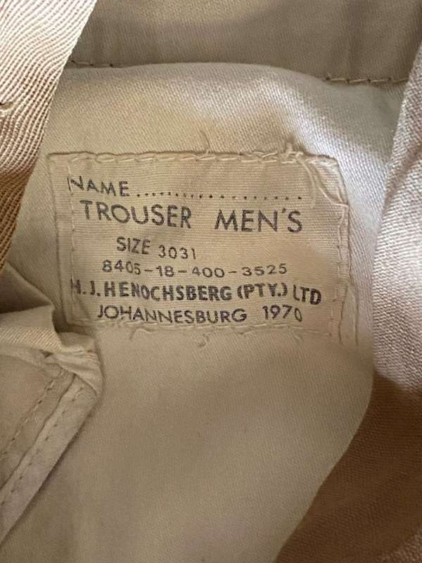 UNION PERIOD TROUSERS-SIZE 30-PIPE LENGTH 70 CM-LABELLED AND DATED 1970
