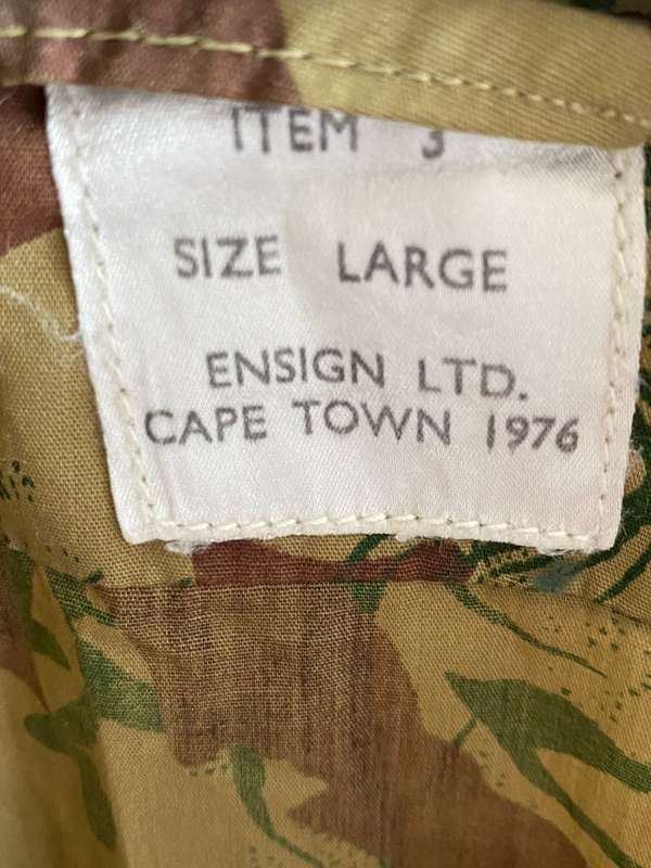 POLICE TASK FORCE 2ND PATTERN CAMO LONG SLEEVE SHIRT-SIZE LARGE TO EXTRA LARGE-MEASURES 65CM ARMPIT