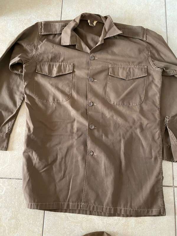 SADF NUTRIA LONG SLEEVE SHIRT SIZE MEDIUM-MEASURES 56 CM ARMPIT TO ARMPIT-BUSH JACKET SIZE SMALL-MEA