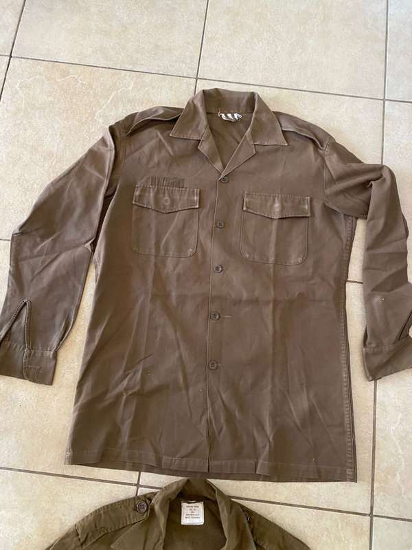 SADF NUTRIA LONG SLEEVE SHIRT-SIZE MEDIUM-MEASURES 56 CM ARMPIT TO ARMPIT-SOLD WITH BUSH JACKET-SIZE