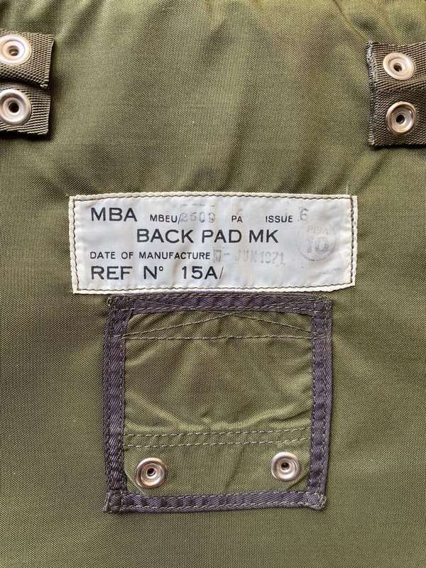 FIGHTER JET,BACK PACK PAD MK FOR MARTIN BAKER EJECTION SEAT-MEASURES 64 X 37 CM
