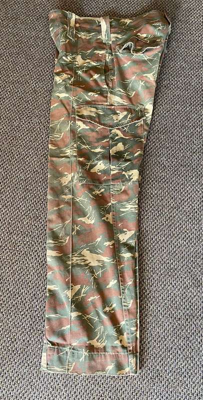 KOEVOET CAMO TROUSERS-SIZE 32 -PIPE LENGTH 76 CM-USED BUT GOOD CONDITION