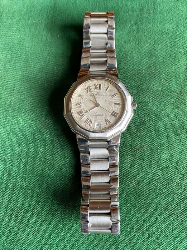 BAUME & MERCIER RIVIERA WRISTWATCH,25MM FACE-STAINLESS STEEL STRAP,QUARTZ-PERFECT RUNNING CONDITION