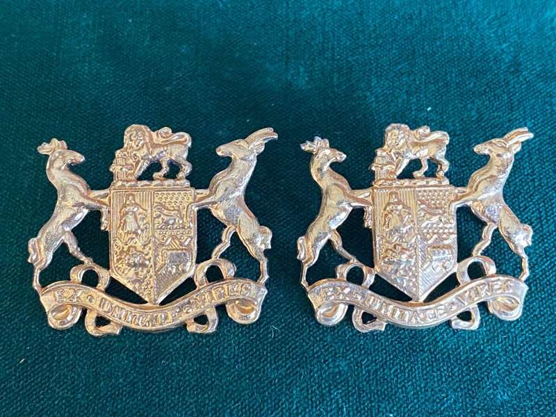 SA ARMY GILT SERGEANT MAJOR CLASS 2 RANK PAIR-WORN 1960`S-1970`S-PINS COMPLETE