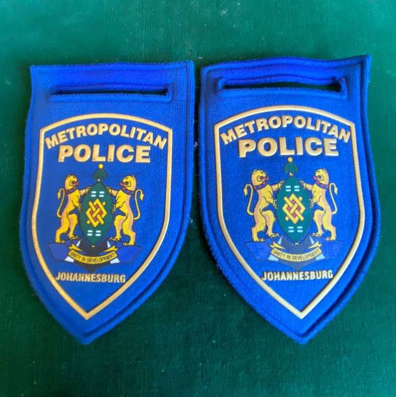OLD JOHANNESBURG,METROPOLITAN POLICE TUPPER FLASH PAIR