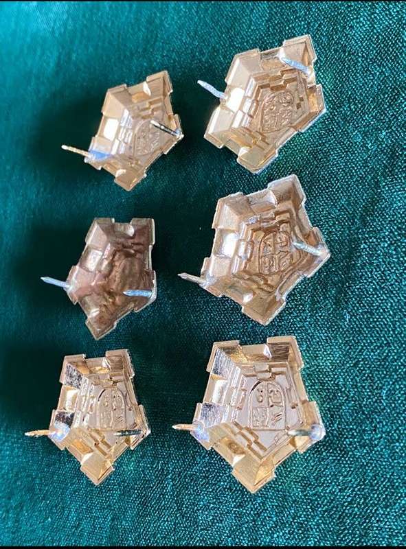 SA OFFICERS RANK PIPS IN GILT-WORN 1960`S-1970`S-PINS COMPLETE-SOLD IN BATCHES OF 6