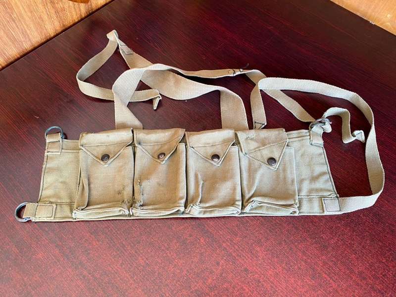 ORIGINAL,BATTLE USED,RHODESIAN CHEST WEBBING-LABELLED AND MADE BY FEREDAY AND SONS-RHODESIA-BELONGED