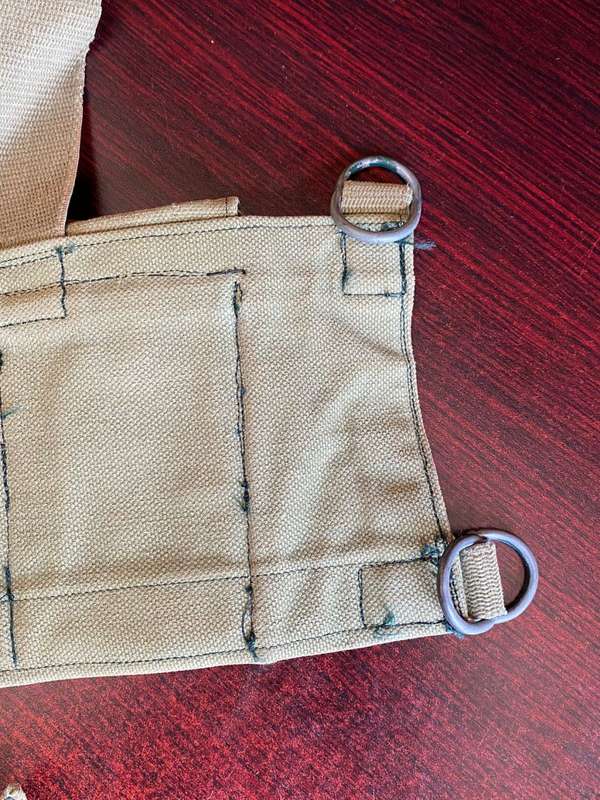 ORIGINAL,BATTLE USED,RHODESIAN CHEST WEBBING-LABELLED AND MADE BY FEREDAY AND SONS-RHODESIA-BELONGED