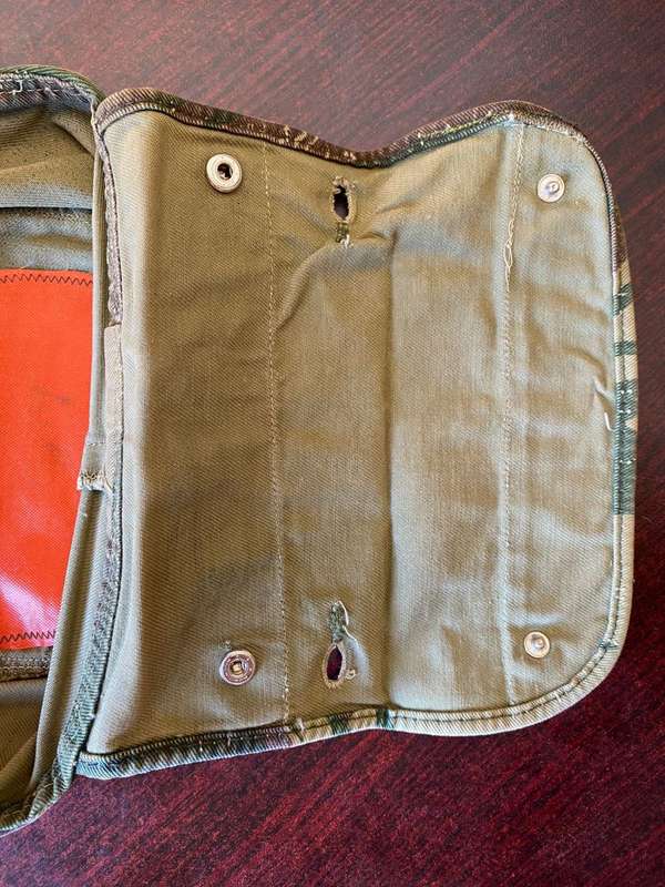 RHODESIAN CAMO FLAP CAP WITH SCARCE REFLECTIVE INNER-BELONGED TO TREDGOLD-HE WAS WITH THE RHODESIAN