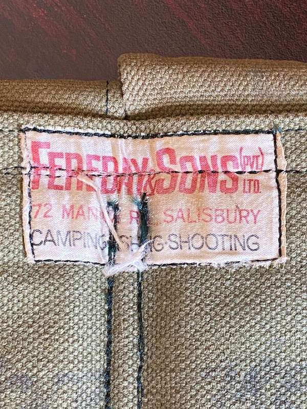 ORIGINAL,BATTLE USED,RHODESIAN CHEST WEBBING-LABELLED AND MADE BY FEREDAY AND SONS-RHODESIA-BELONGED