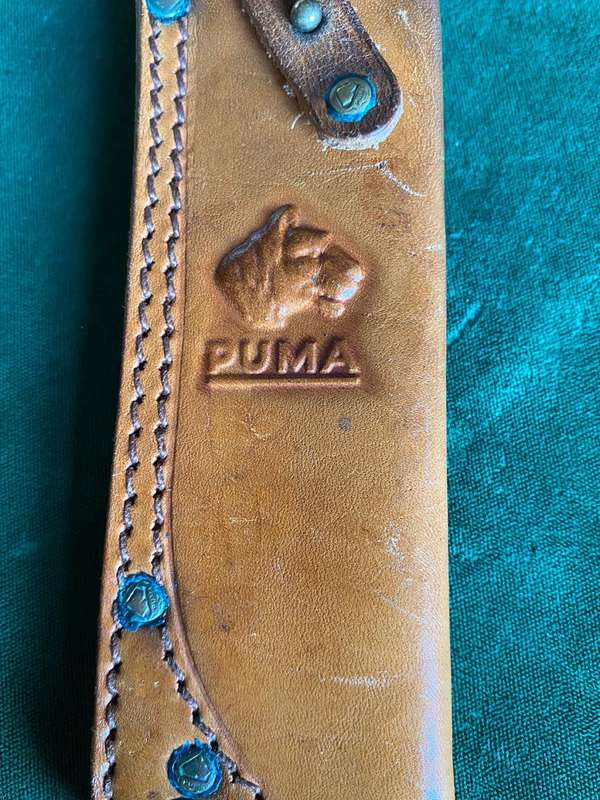 ORIGINAL PUMA HUNTERS FRIEND WITH GENUINE STAG ANTLER HANDLE MODEL 116398 WITH ORIGINAL LEATHER SHEA