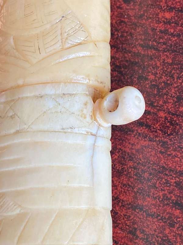 JAPANESE HAND CARVED BONE TANTO MEIJI PERIOD 1868-1912-TOTAL LENGTH 460CM