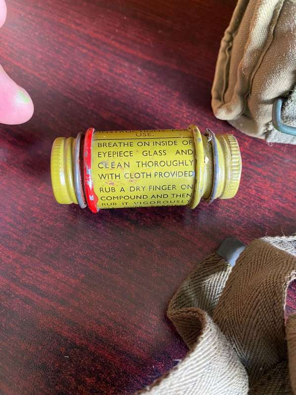 WW2 ANTI MINE BLAST PROTECTOR GOGGLES-ORIGINAL PERIOD ITEM IN COMPLETE AND VERY GOOD CONDITION