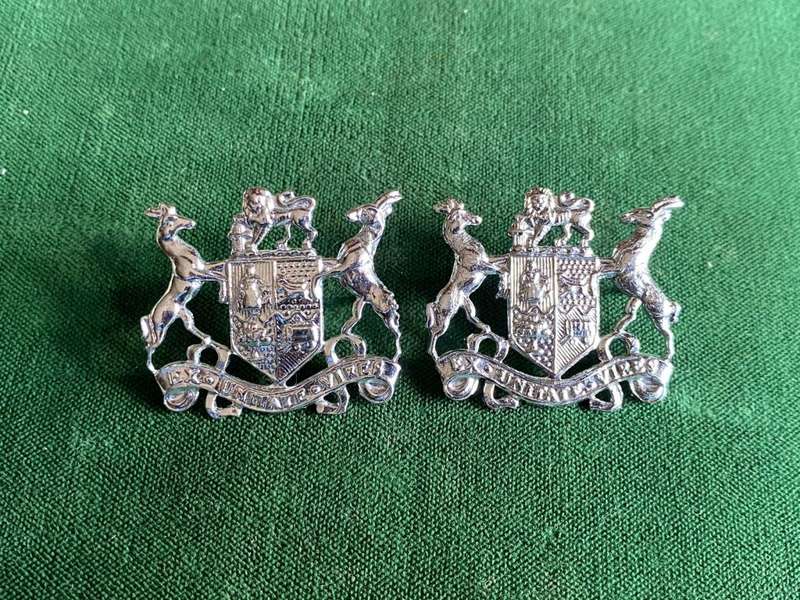 SERGEANT MAJOR CLASS 11 OFFICE DRESS RANKS IN CHROME-WORN 1970`S-2002-PINS INTACT
