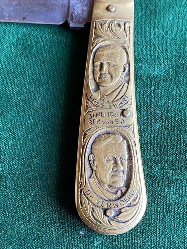 31 MEI 1961 REP. OF SA KNIFE MADE BY C.SCHLIEPER-SOLINGEN GERMANY-GOOD CONDITION