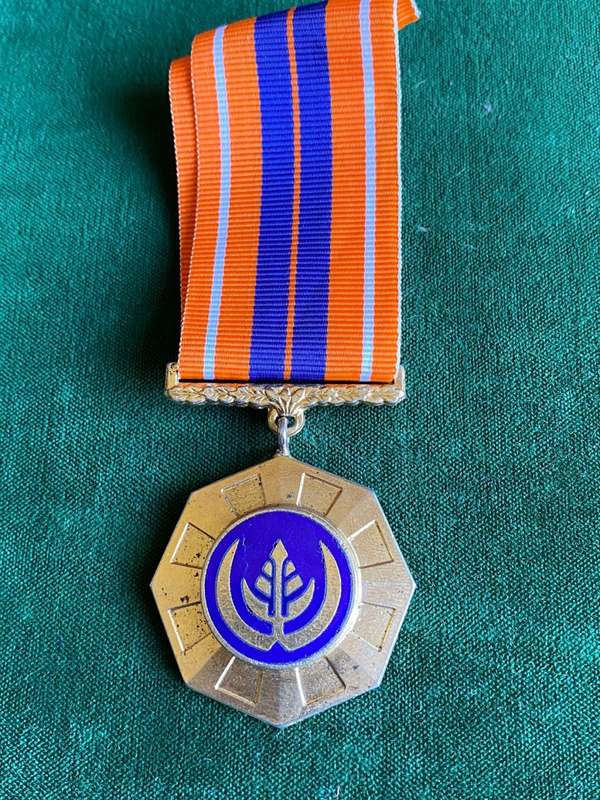 SADF PRO PATRIA MEDAL-EARLY 1ST TYPE WITH SWIVEL SUSPENDER AND LOW NO. MADE BY METAL ART ENAMEL-ROUN