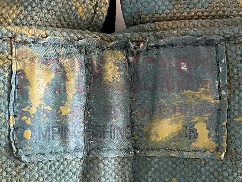 RHODESIAN FEREDAY & SONS (LABELLED) CHEST WEBBING,HANDPRINTED AND BELONGED TO 724919 WO2 ALLAN BARNE