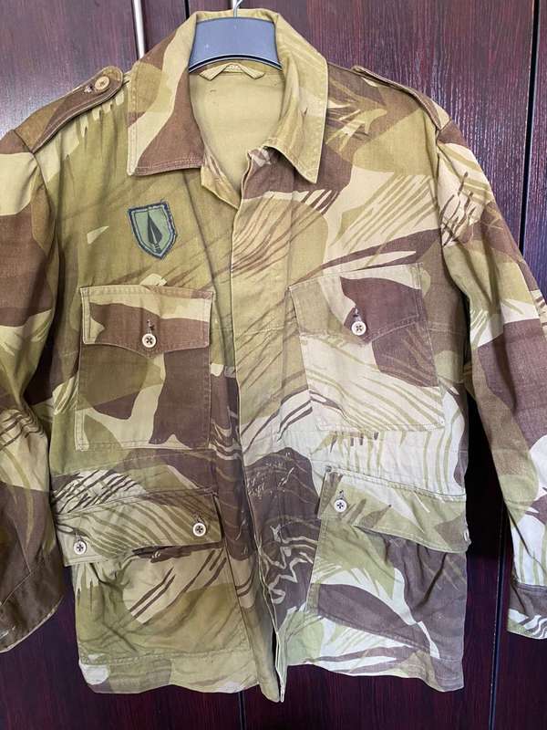 RHODESIAN BRUSHSTROKE DRY SEASON CAMO JACKET-A VERY RARE RHODESIAN EXPERIMENTAL CAMO DONE BETWEEN TH