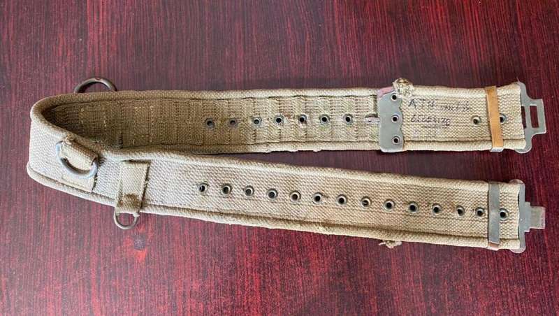 RHODESIAN PATTERN 62 WEBBING BELT-COMBAT USED-EXTENDED LENGTH 114 CM