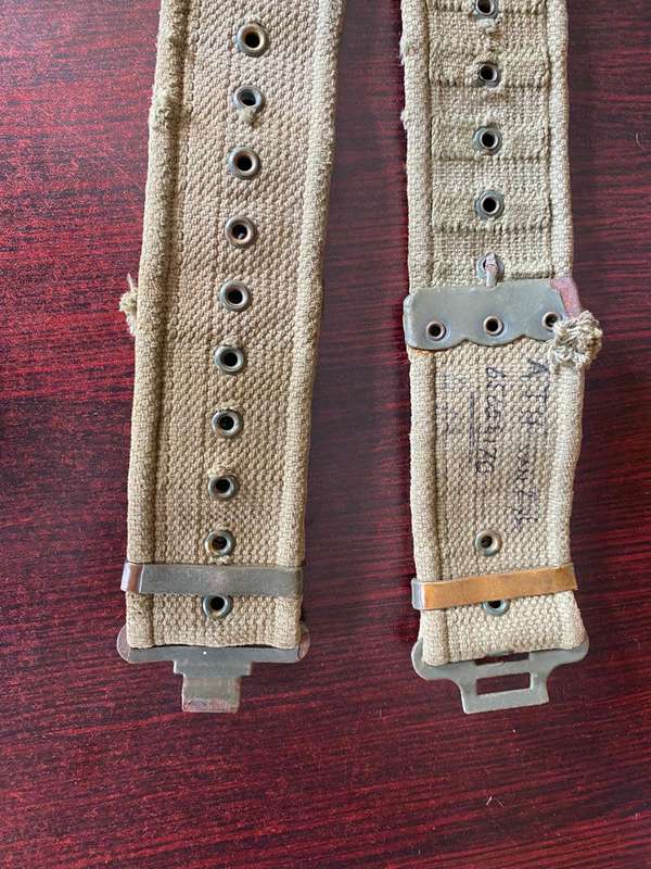 RHODESIAN PATTERN 62 WEBBING BELT-COMBAT USED-EXTENDED LENGTH 114 CM