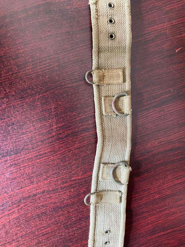 RHODESIAN PATTERN 62 WEBBING BELT-COMBAT USED-EXTENDED LENGTH 114 CM