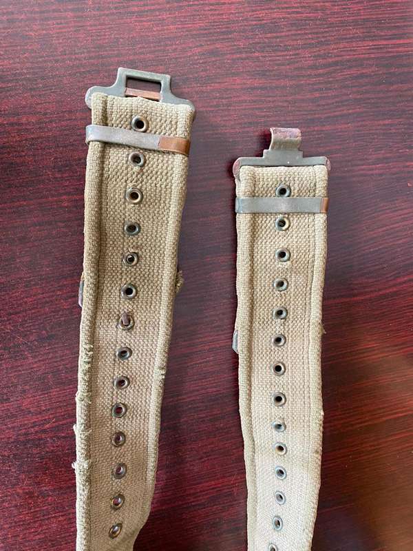 RHODESIAN PATTERN 62 WEBBING BELT-COMBAT USED-EXTENDED LENGTH 114 CM