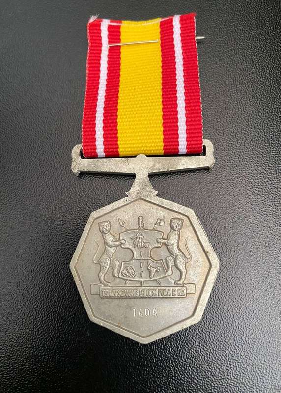 FULL SIZE BOP NKWE MEDAL-FOR OPERATIONAL SERVICE IN DEFENCE OF BOPHUTATHATSWANA OF THE SUPPRESSION O