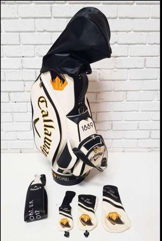 CALLAWAY SOUTHPORT UK 2017 LIMITED EDITION TOUR BAG WITH HEAD COVERS AND HOOD COVER-VERY GOOD CONDIT