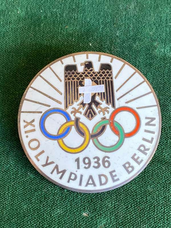 GERMAN 1936 OLYMPIC BADGE,NUMBERED-ENAMEL-MEASURES 45 MM