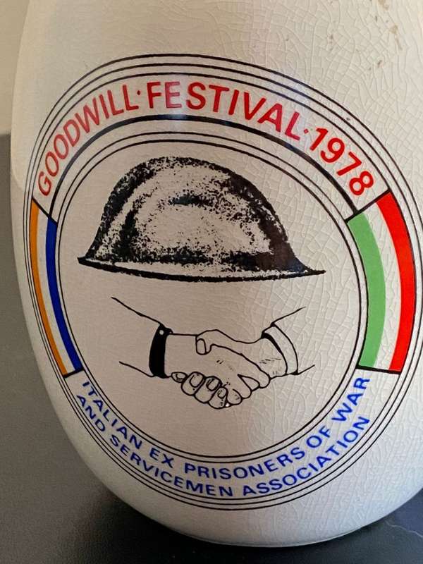 WW2 POW-ITALIAN MUG-HEIGHT 13CM-DIAMETER AT THE TOP 9CM-GOOD CONDITION WITHOUT CHIPS & CRACKS
