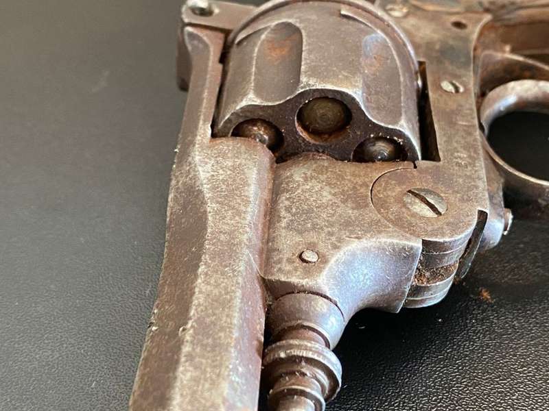 BELGIAN JEAN WARNANT .450 REVOLVER MADE 1870`S-1890`S-THIS REVOLVER IS FULL DEACTIVATED AND CAN ONLY