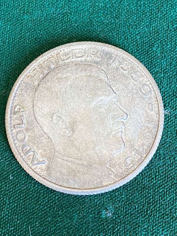 GERMAN WW2 COMMEMORATIVE COIN-DIAMETER 350 MM