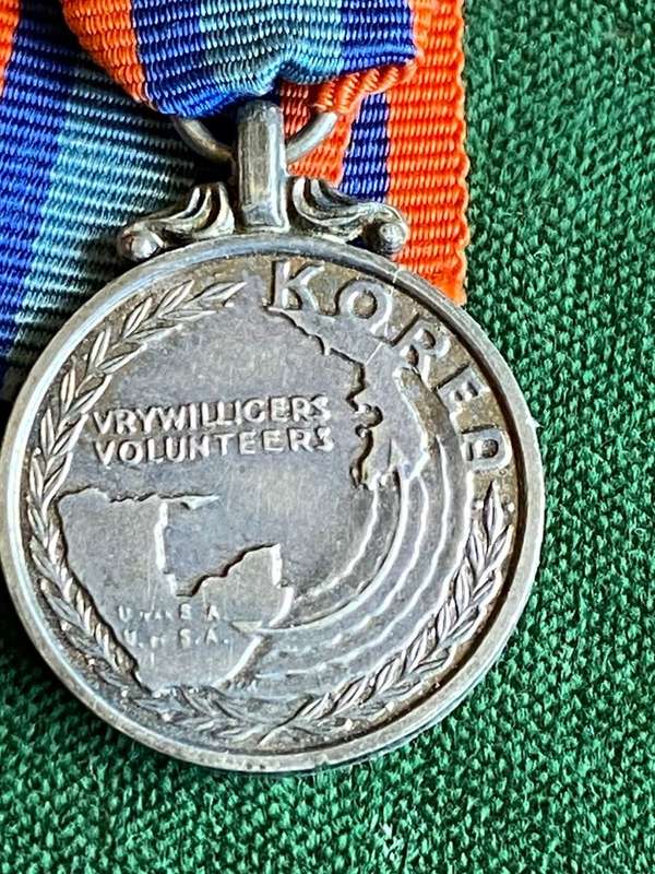 AUTHENTIC MINIATURE SA KOREA MEDAL-SILVER-SCARCE