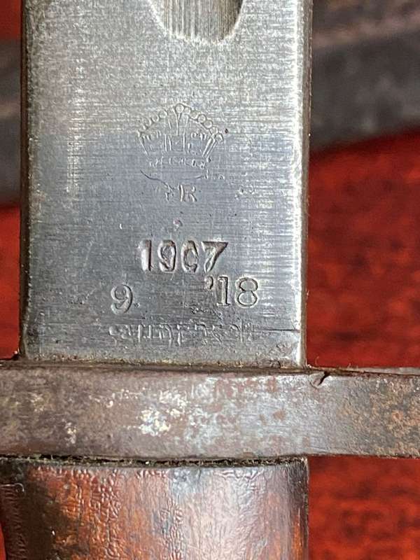 1907,BAYONET FOR .303 RIFLE MADE BY SANDERSON-COMES WITH SCABBARD,BOTH IN GOOD CONDITION-SAP MARKING