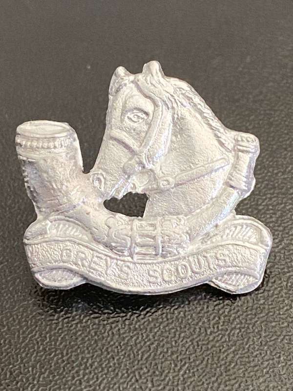 RHODESIAN GREY SCOUTS-ORIGINAL ANODISED BERET BADGE FOR OTHER RANKS-WORN 1976-1980- 2 LUGS