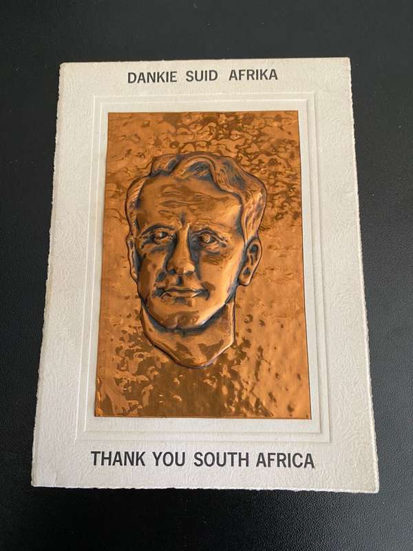 RHODESIA, IAN SMITH PLAQUE CARD-MEASURES 16,5 X 12 CM