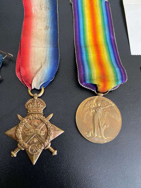 WW1 STAR AND VICTORY MEDAL,WITH CERTIFICATES AND PRINCESS MARY TIN AS WELL AS JMC/DSC MEDAL AWARDED