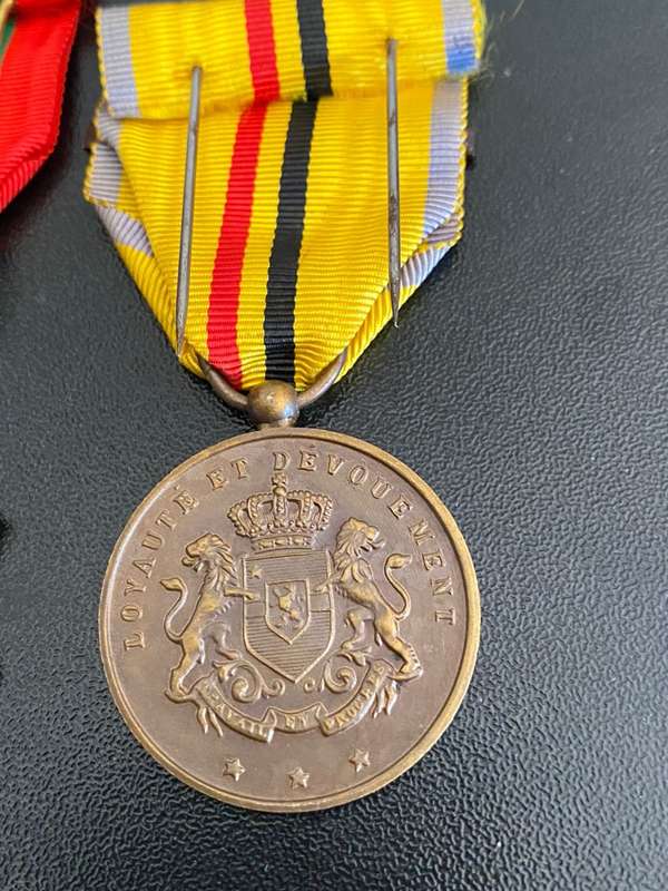 BELGIAN CONGO MERIT MEDAL (GOLD) 1953-1955 WITH ZAIRE NAVIVE SERVICE MEDAL-FULL SIZE PAIR