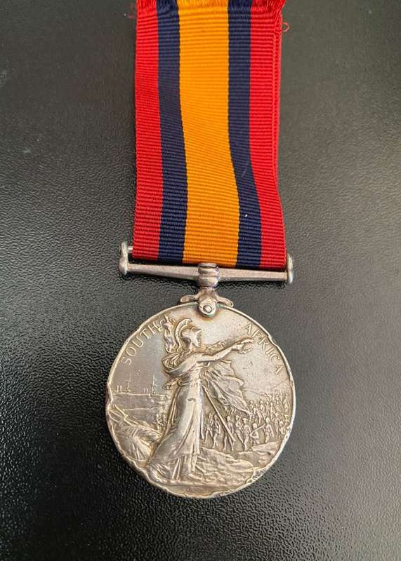 BOER WAR,FULL SIZE SILVER QSA MEDAL RECIPIENT: 48 PTE. P.J. DU PLESSIS PETRUSVILLE TOWN GUARD-ONLY 5