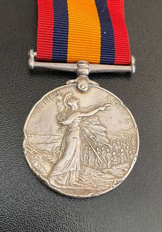BOER WAR,FULL SIZE SILVER QSA MEDAL RECIPIENT: 48 PTE. P.J. DU PLESSIS PETRUSVILLE TOWN GUARD-ONLY 5