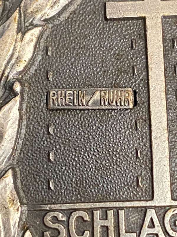 ORIGINAL WEIMAR REPUBLIC PERIOD FREIKORPS SCHLAGETER BADGE-MAKER MARKED -2 BARS RHEIN/RUHR 1923-24