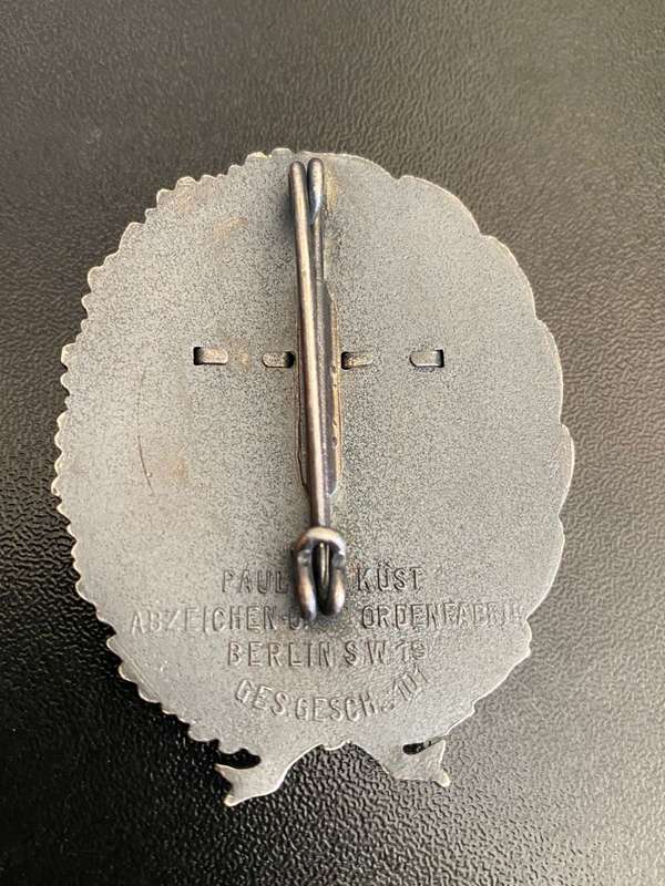 ORIGINAL WEIMAR REPUBLIC PERIOD FREIKORPS SCHLAGETER BADGE-MAKER MARKED -2 BARS RHEIN/RUHR 1923-24