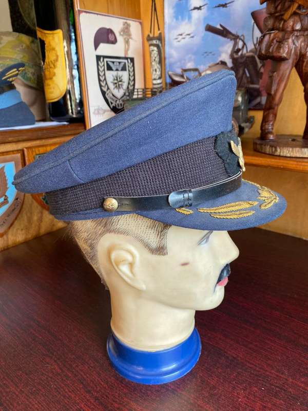 HIGH RANKING SAAF,OFFICERS PEAKED CAP-WORN FROM 1960`S-(BORDER WAR)-GOOD CONDITION