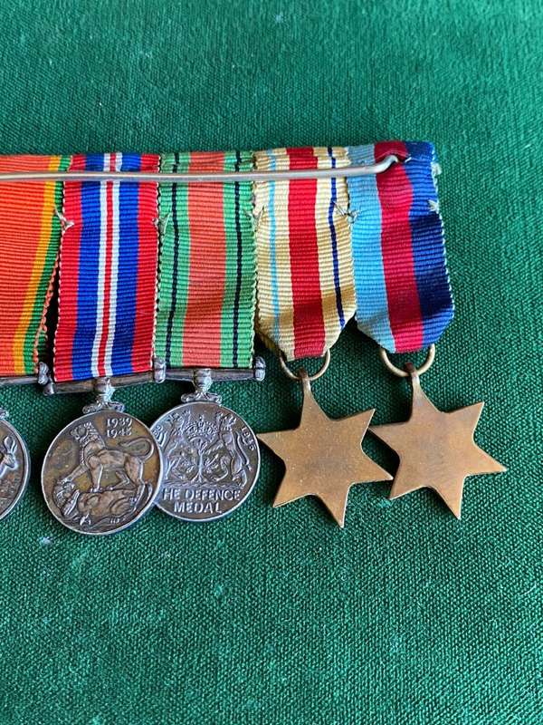 AUTHENTIC WW2 MINIATURE MEDAL GROUP-THE AFRICA SERVICE AND EFFICIENCY MEDAL IN SILVER